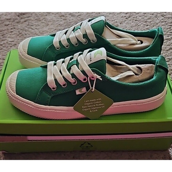 Cariuma Green Canvas Cork Heel - OCA Low Top Sneakers W 8/ M 6.5 NIB - Picture 5 of 10
